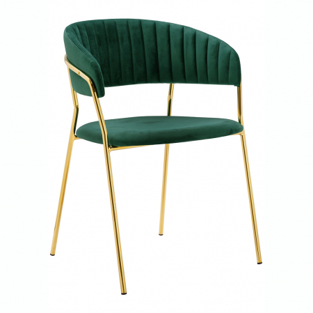 Scaun tapitat velur diverse culori Becci Premium, picioare aurii metal, KH121100121.61 - King [0]