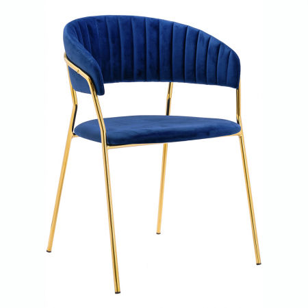 Scaun tapitat velur diverse culori Becci Premium, picioare aurii metal, KH121100121.61 - King [35]