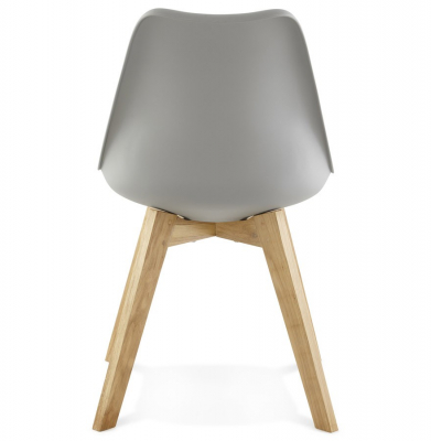 Scaun modern gri Tolik Premium stil scandinav, polipropilena / piele ecologica, picioare lemn masiv, CH01260GRGR - Kokoon [4]