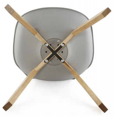 Scaun modern gri Tolik Premium stil scandinav, polipropilena / piele ecologica, picioare lemn masiv, CH01260GRGR - Kokoon [11]