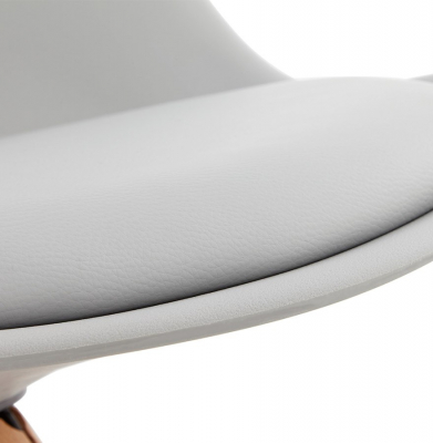 Scaun modern dining gri Tolik Premium stil scandinav, polipropilena / piele ecologica, picioare lemn masiv, CH01270GRGR - Kokoon [7]