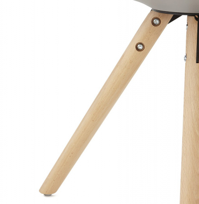 Scaun modern dining gri Tolik Premium stil scandinav, polipropilena / piele ecologica, picioare lemn masiv, CH01270GRGR - Kokoon [10]