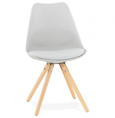 Scaune - Scaun modern dining gri Tolik Premium stil scandinav, polipropilena / piele ecologica, picioare lemn masiv, CH01270GRGR - Kokoon