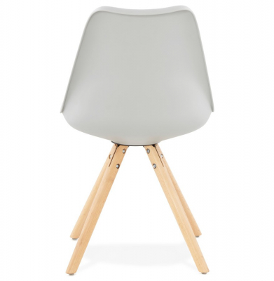 Scaun modern dining gri Tolik Premium stil scandinav, polipropilena / piele ecologica, picioare lemn masiv, CH01270GRGR - Kokoon [4]