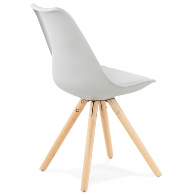 Scaun modern dining gri Tolik Premium stil scandinav, polipropilena / piele ecologica, picioare lemn masiv, CH01270GRGR - Kokoon [3]