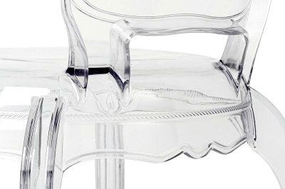Scaun transparent de design Elisabeth stil baroc fara brate, policarbonat, 666-APC - King [5]