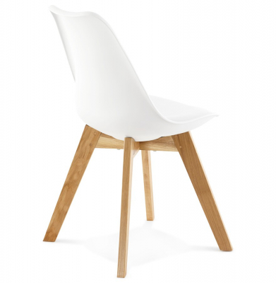 Scaun modern alb Tylik Premium stil scandinav, polipropilena / piele ecologica, picioare lemn masiv, CH01390WHWH - Kokoon [3]