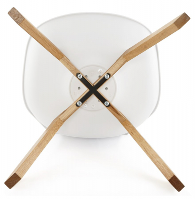 Scaun modern alb Tylik Premium stil scandinav, polipropilena / piele ecologica, picioare lemn masiv, CH01390WHWH - Kokoon [11]