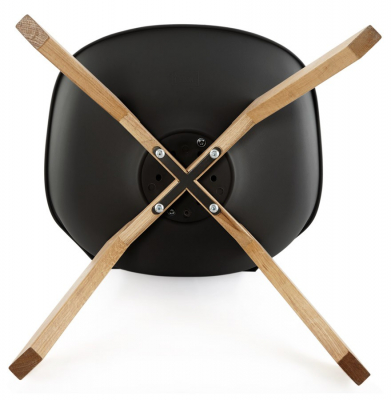 Scaun dining negru Tylik Premium, stil scandinav fara brate, polipropilena / piele ecologica, picioare lemn masiv, CH01400BLBL - Kokoon [11]