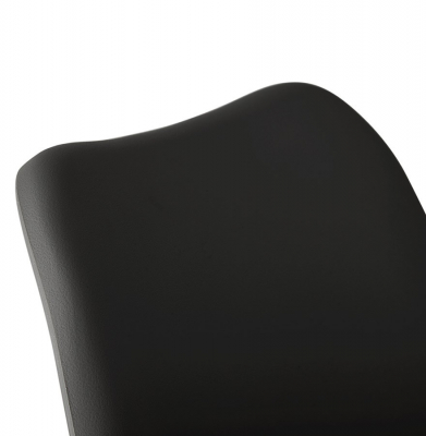 Scaun dining negru Tylik Premium, stil scandinav fara brate, polipropilena / piele ecologica, picioare lemn masiv, CH01400BLBL - Kokoon [7]