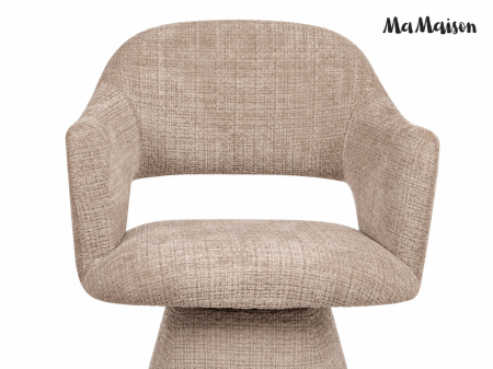 Scaun Verona 61x58x88 cm, Țesătură Șenilă Davis Cremona 14 Bej/Taupe - MaMaison [3]