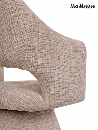 Scaun Verona 61x58x88 cm, Țesătură Șenilă Davis Cremona 14 Bej/Taupe - MaMaison [4]