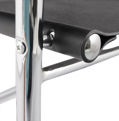 Scaun birou Welcome negru fix, piele ecologica premium / baza metal crom, AC00180BL - Kokoon [8]
