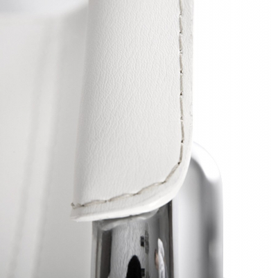Scaun birou fix Welcome alb, piele ecologica premium / baza metal crom, AC00190WH - Kokoon [6]