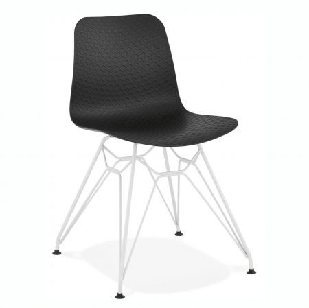 Scaune - Scaune negru de design Mikko picioare albe otel / polipropilena, CH01750BLWH - Kokoon