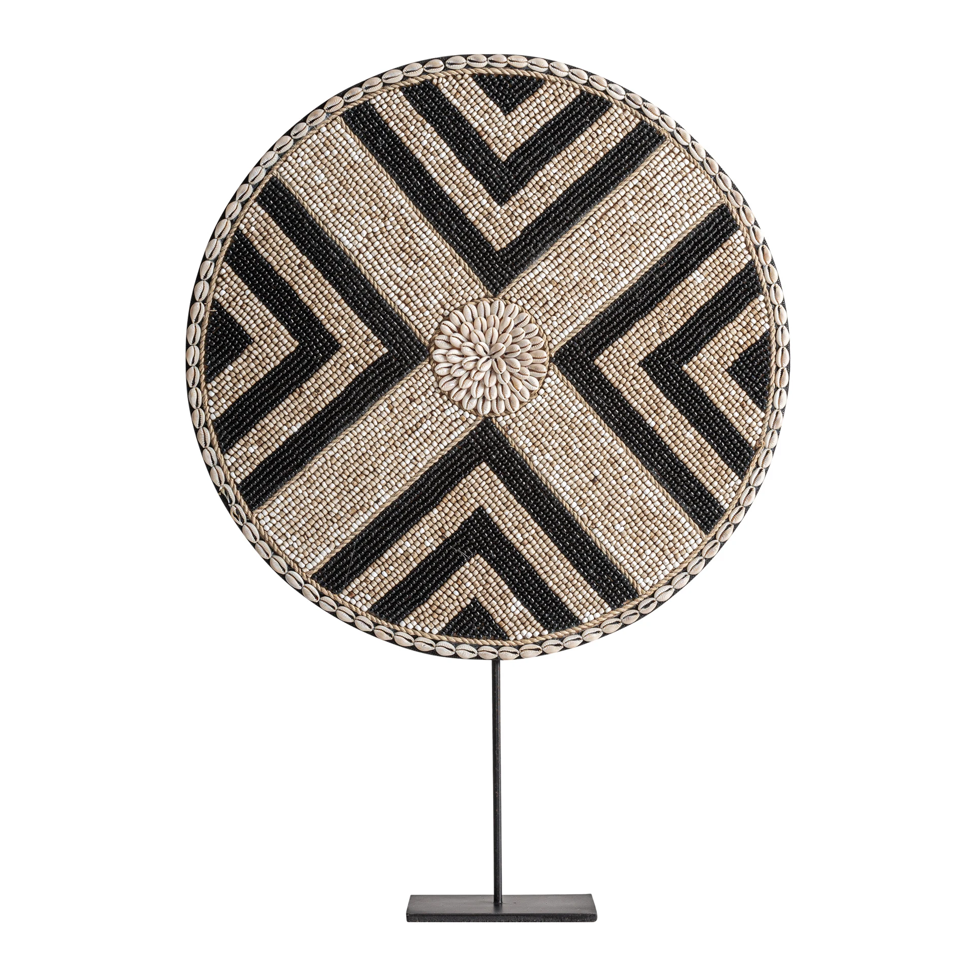 Produse - Sculptura Decorativa din Bambus si Fier, Tonuri Neutre, 40x40x57 cm, Stil Contemporan - VicalHome 37485