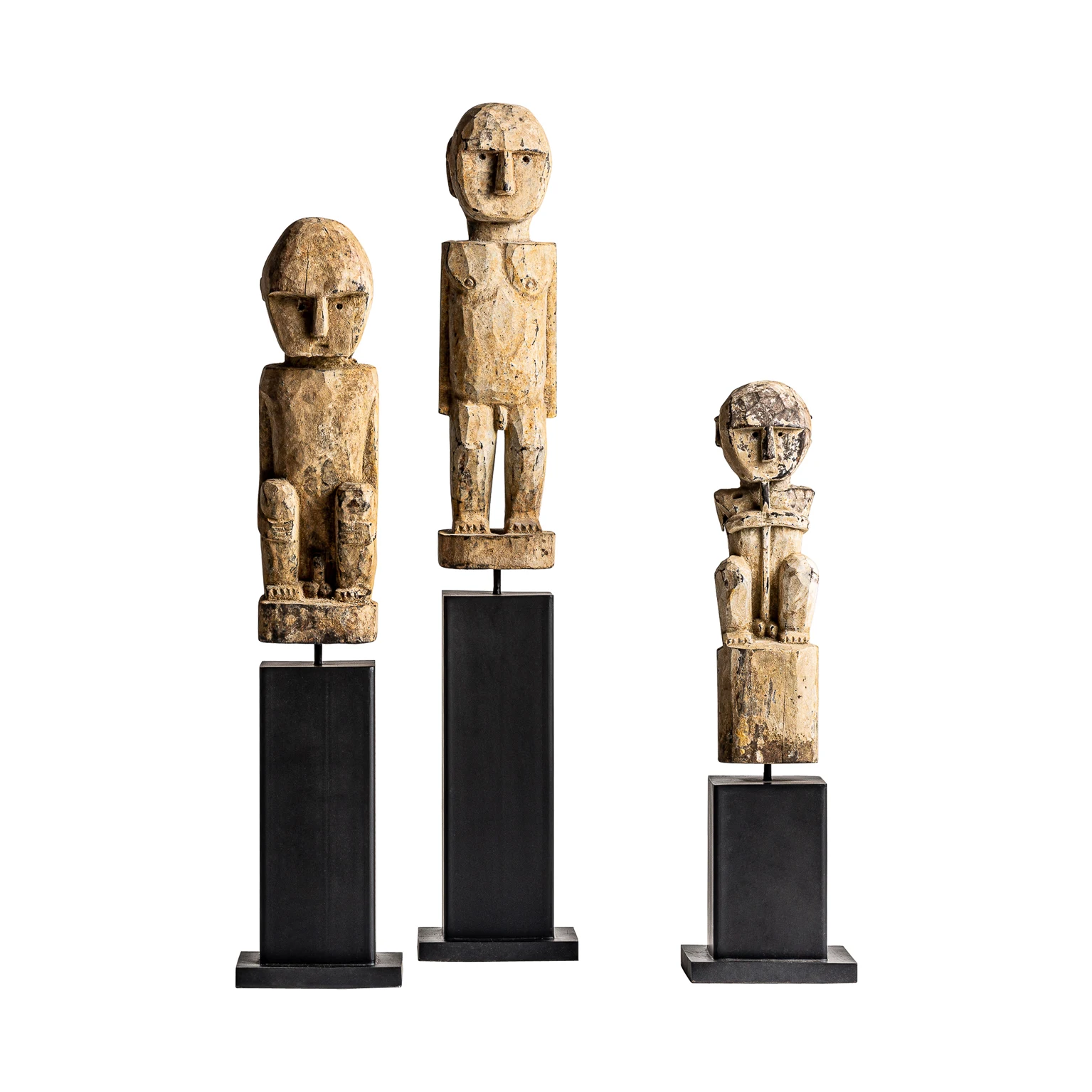 Sculptura Decorativa din Lemn de Mango si Fier, Negru, 14x14x50 cm - VicalHome 28540 [7]