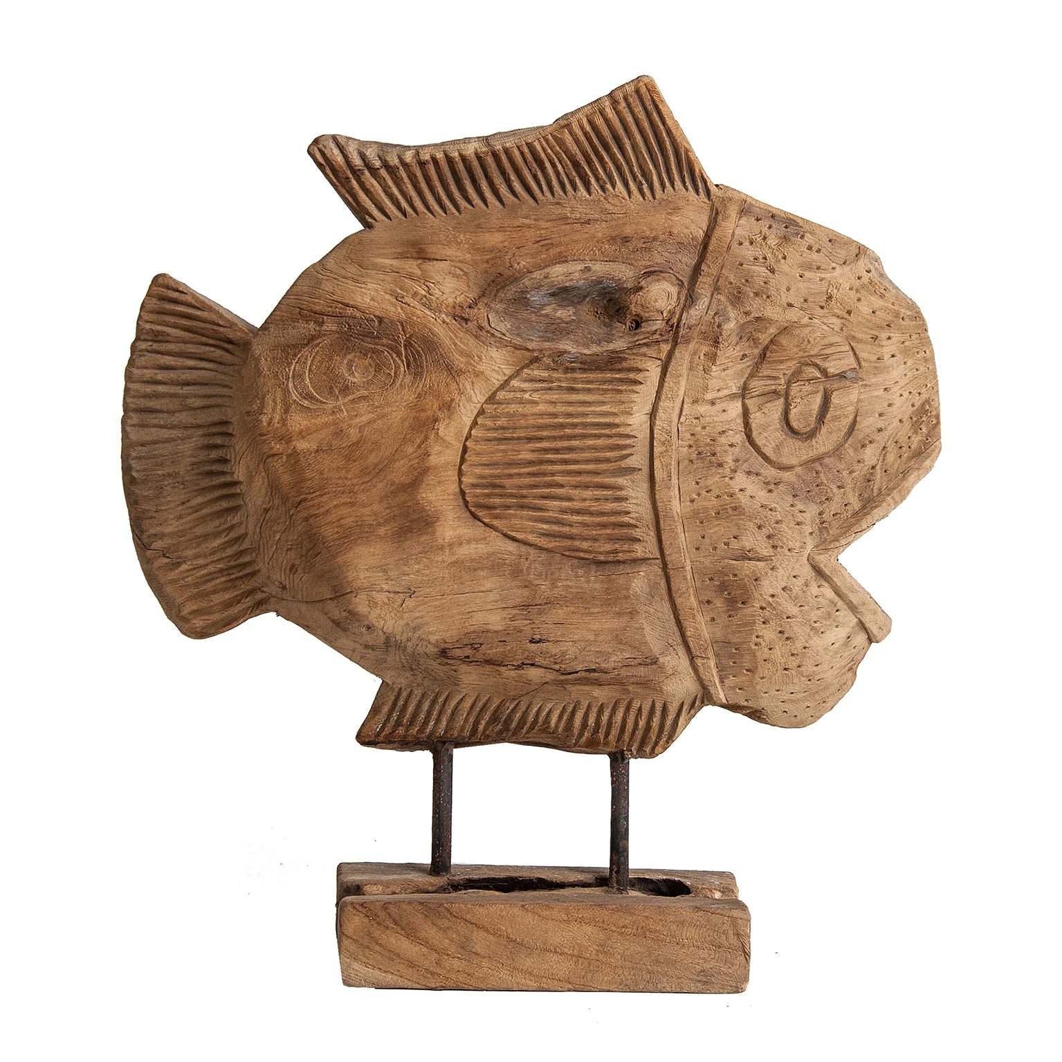 Sculptura Decorativa din Lemn de Tec, Maro, 40x12x50 cm, Stil Etnic - VicalHome 27456 [0]