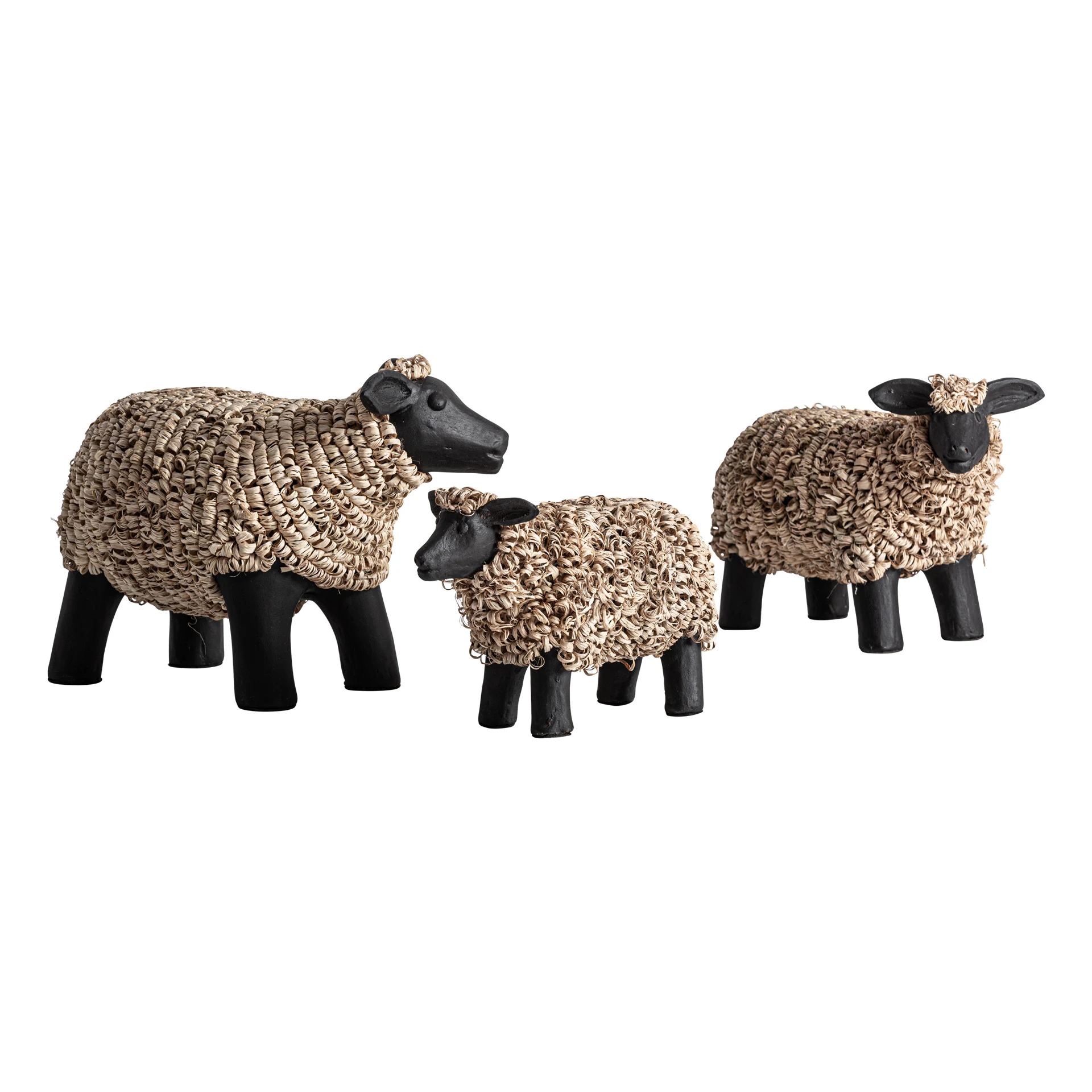Produse - Sculptura Decorativa din Teracotă si Rafie, Teracota/Neagra, Stil Rustic - VicalHome 36808