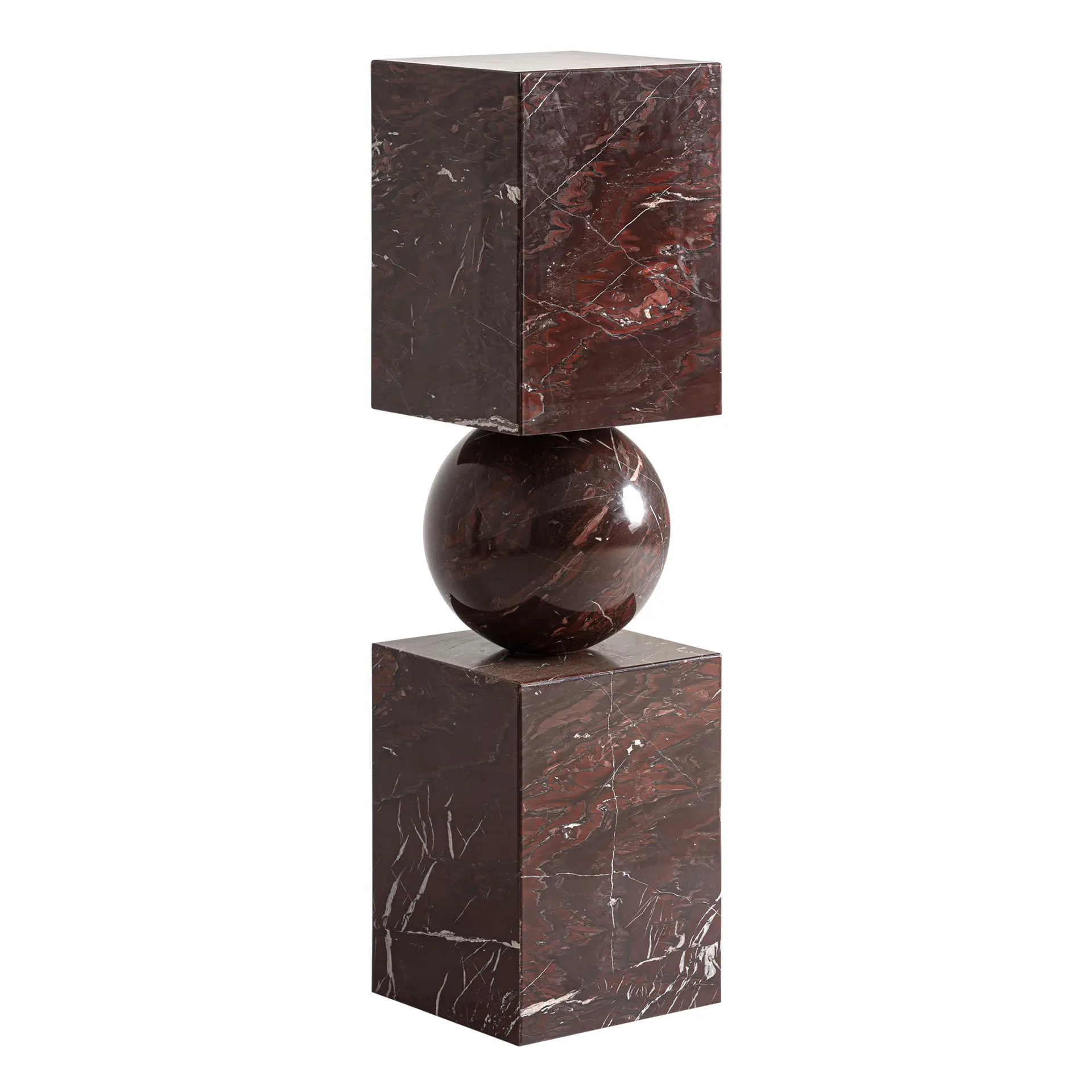 Scultura de Podea 28x28x106 cm, Marmura Visiniu - VicalHome VicalHome 38707 [1]