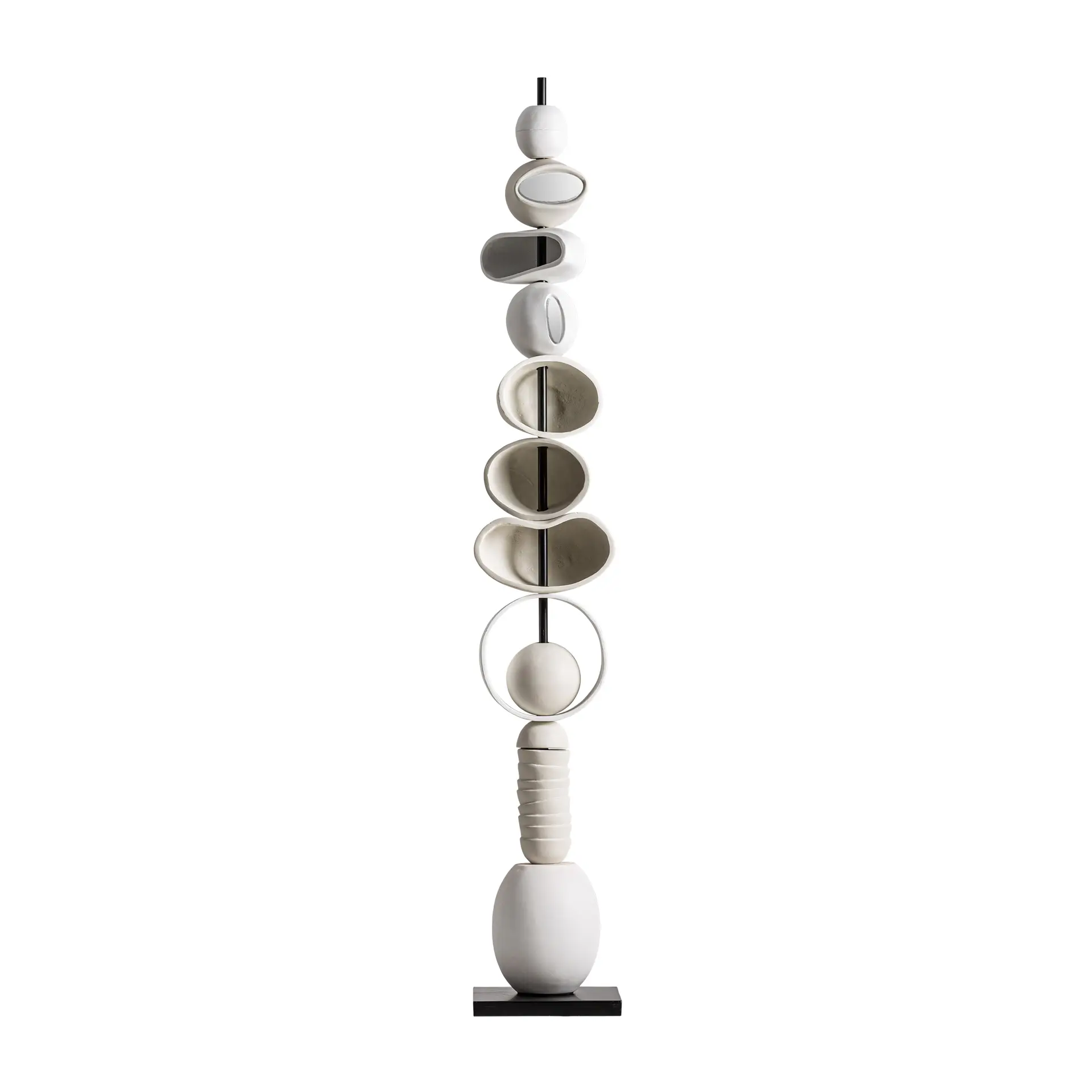 Produse - Scultura de Podea 30x20x205 cm, Fier și Ciment Fibrat Tonuri Neutre - VicalHome VicalHome 38606