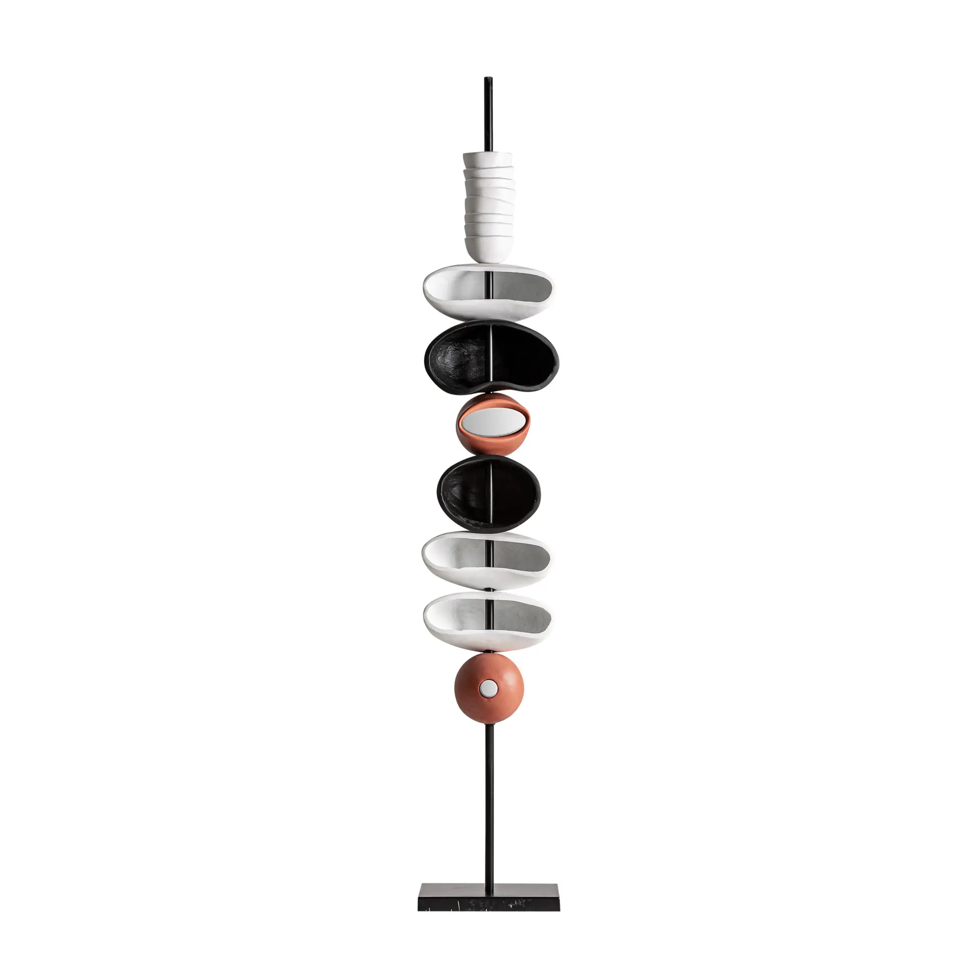 Produse - Scultura de Podea 30x30x179 cm, Fier și Ciment Fibrat Tonuri Neutre - VicalHome VicalHome 38607