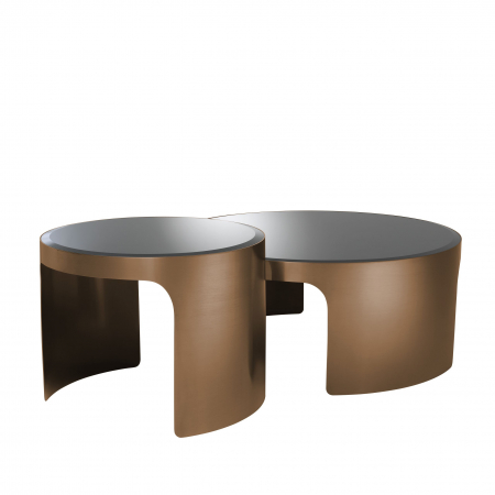 Set 2 masute cafea rotunde Piemonte Ø90/60 cm design lux, crom/cupru | Eichholtz - 113628 [5]