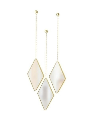 Oglinzi - Set 3 oglinzi decorative moderne Zita in forma de romb, cadru metalic diverse culori, 358777-221 - King