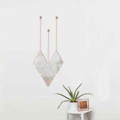 Set 3 oglinzi decorative moderne Zita in forma de romb, cadru metalic diverse culori, 358777-040 - King [13]