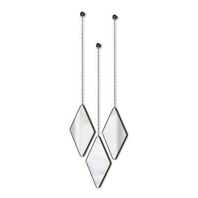 Set 3 oglinzi decorative moderne Zita in forma de romb, cadru metalic diverse culori, 358777-040 - King [0]