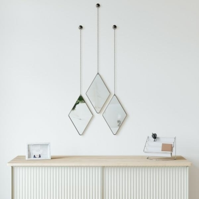 Set 3 oglinzi decorative moderne Zita in forma de romb, cadru metalic diverse culori, 358777-040 - King [15]