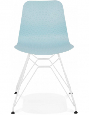 Scaun albastru de design Mikko picioare albe otel / polipropilena, CH01970BUWH - Kokoon [1]