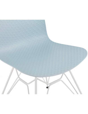 Scaun albastru de design Mikko picioare albe otel / polipropilena, CH01970BUWH - Kokoon [6]