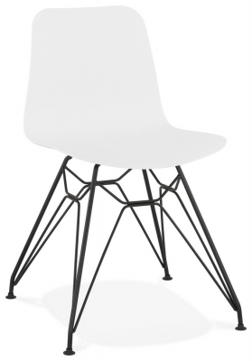 Scaun alb de design Mikko picioare negre otel / polipropilena, CH01690WHBL - Kokoon [2]