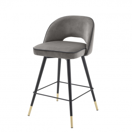   Scaun de bar Cliff din catifea gri savona set de 2 114324 EICHHOLTZ [3]