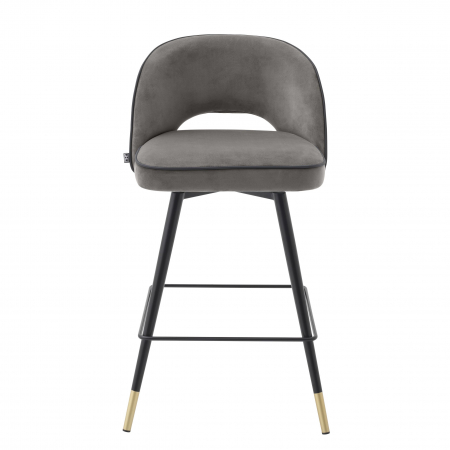   Scaun de bar Cliff din catifea gri savona set de 2 114324 EICHHOLTZ [2]