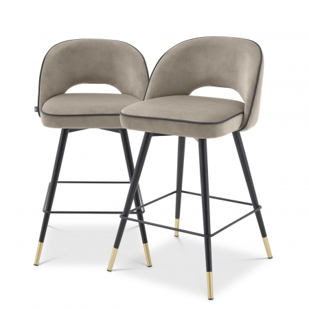   Scaun de bar Cliff din catifea gri savona set de 2 114324 EICHHOLTZ [16]