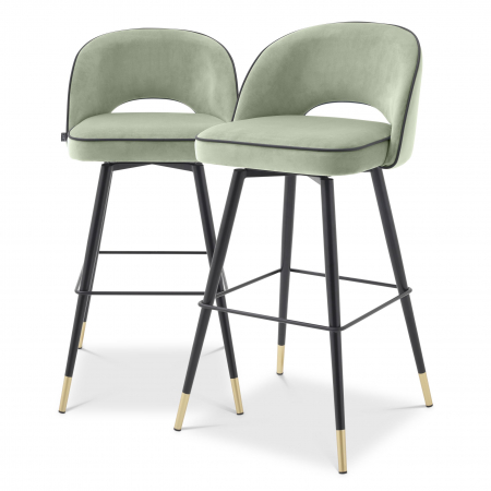   Scaun bar Cliff savona verde pistachiu catifea S/2 114314 EICHHOLTZ [0]