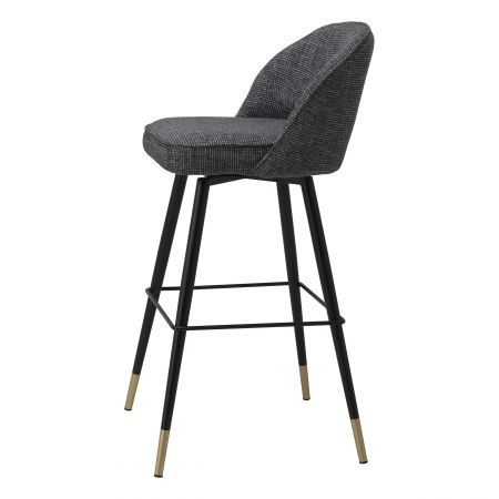 Set 2 scaune bar lux Cliff 78,5 cm textil rocat negru, picioare negre cu auriu | Eichholtz - 116202 [3]