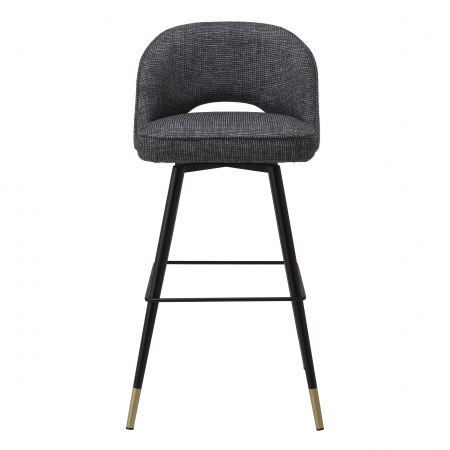 Set 2 scaune bar lux Cliff 78,5 cm textil rocat negru, picioare negre cu auriu | Eichholtz - 116202 [2]