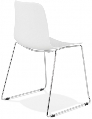 Scaun de design albe Arran picioare crom / polipropilena, CH01910WHCH - Kokoon [3]