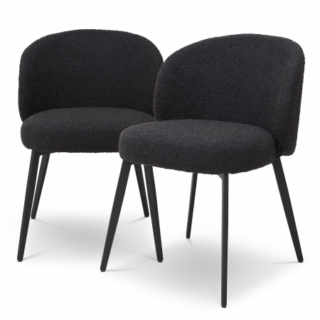   Scaun de dining Lloyd bouclé negru set de 2 115994 EICHHOLTZ [0]