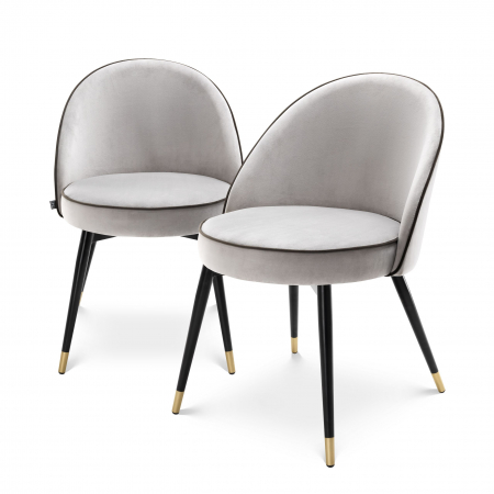  Scaun de dining Cooper roche gri deschis catifea set de 2 113124 EICHHOLTZ [0]