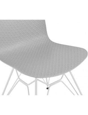 Scaun gri de design Mikko picioare albe otel / polipropilena, CH01980GRWH - Kokoon [5]