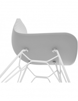 Scaun gri de design Mikko picioare albe otel / polipropilena, CH01980GRWH - Kokoon [6]