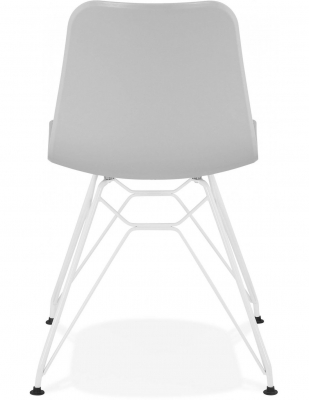 Scaun gri de design Mikko picioare albe otel / polipropilena, CH01980GRWH - Kokoon [4]