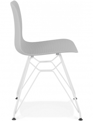 Scaun gri de design Mikko picioare albe otel / polipropilena, CH01980GRWH - Kokoon [2]