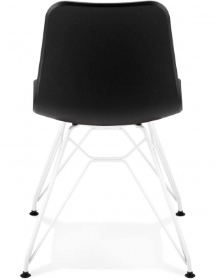 Scaune negru de design Mikko picioare albe otel / polipropilena, CH01750BLWH - Kokoon [3]