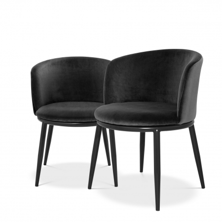 Scaune -   Scaun de dining Filmore cameron negru set de 2 111998 EICHHOLTZ