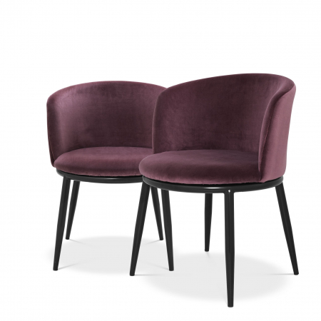 Scaune -   Scaun de dining Filmore cameron violet set de 2 111994 EICHHOLTZ